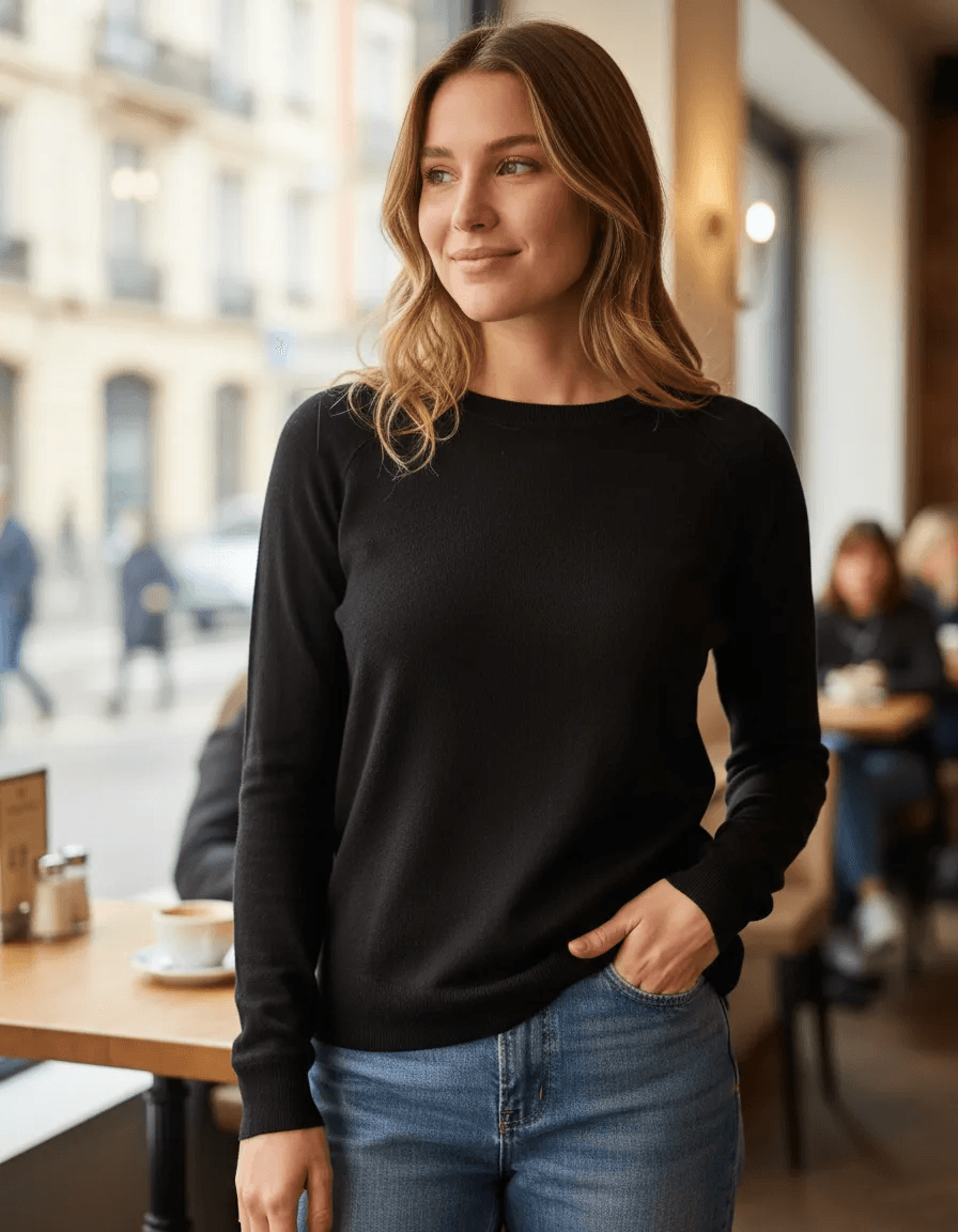 Sweater Elastizado Básico Cuello Redondo Mujer Bremer
